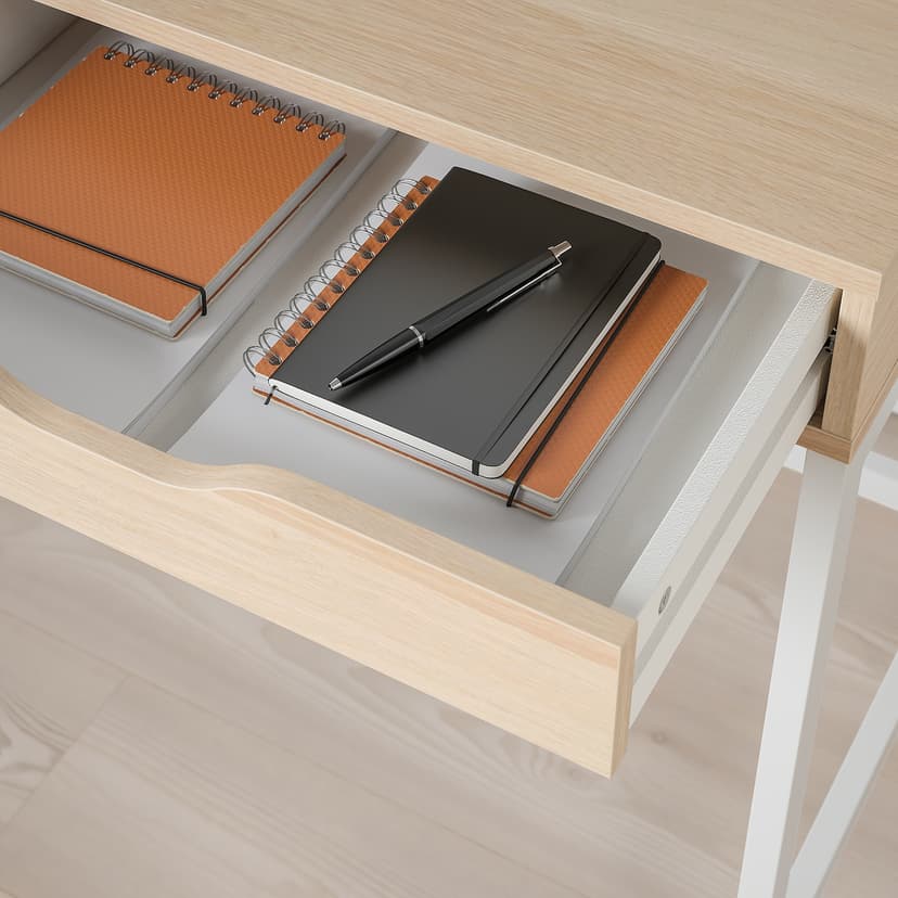 ALEX — письменный стол, белая морилка/под дуб, 100x48 см