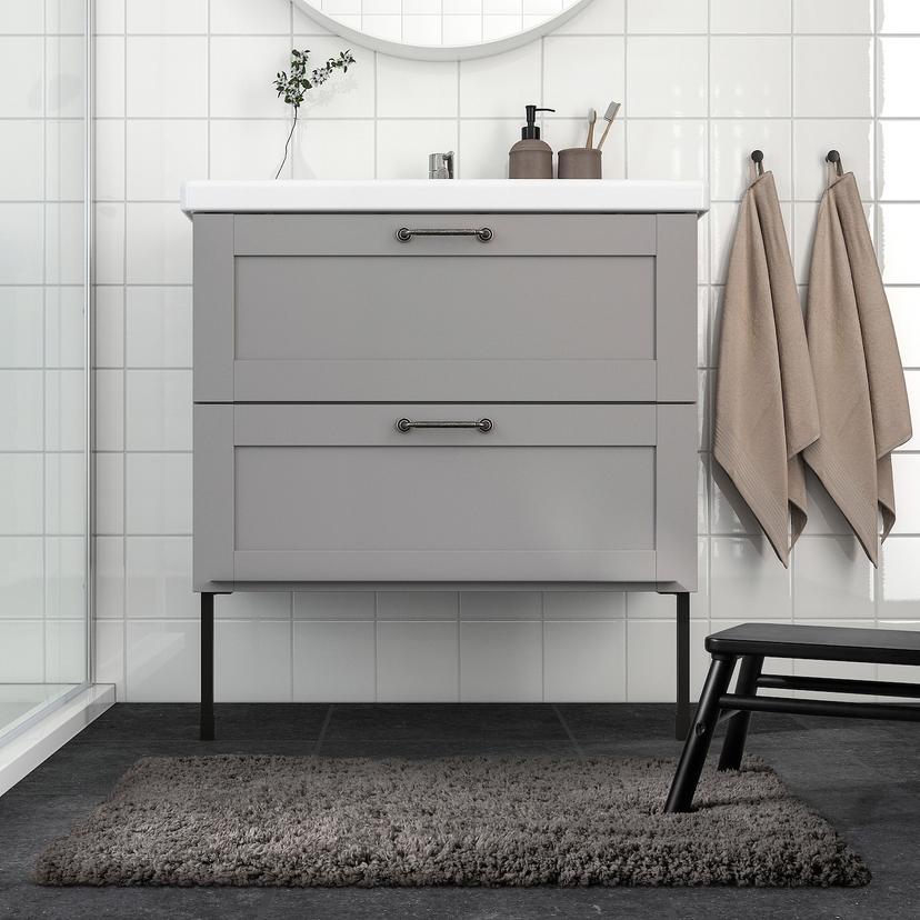 ALMTJÄRN — коврик для ванной, бежевый, 60x90 см