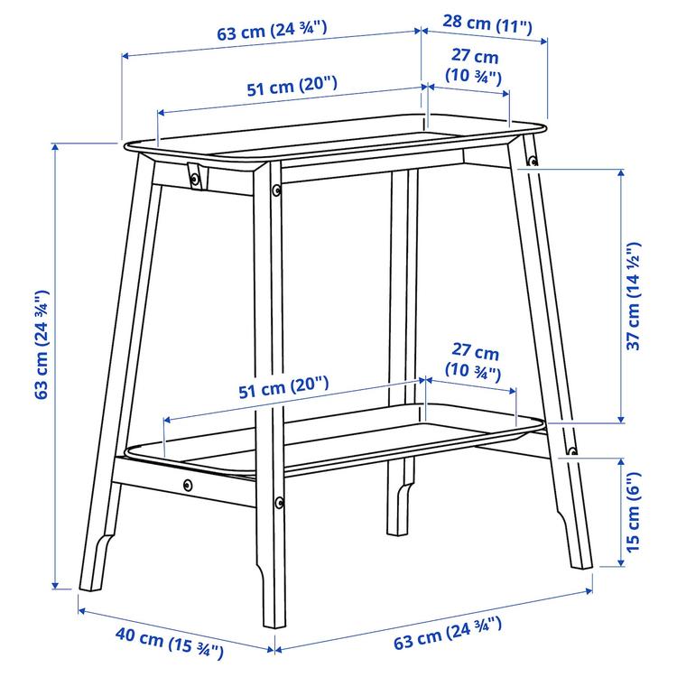 пьедестал для цветов, белый, 63 см dimensions