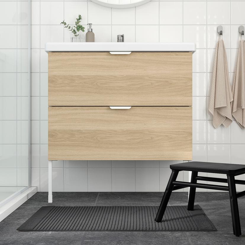 ALSTERN — коврик для ванной, темно-серый, 50x80 см