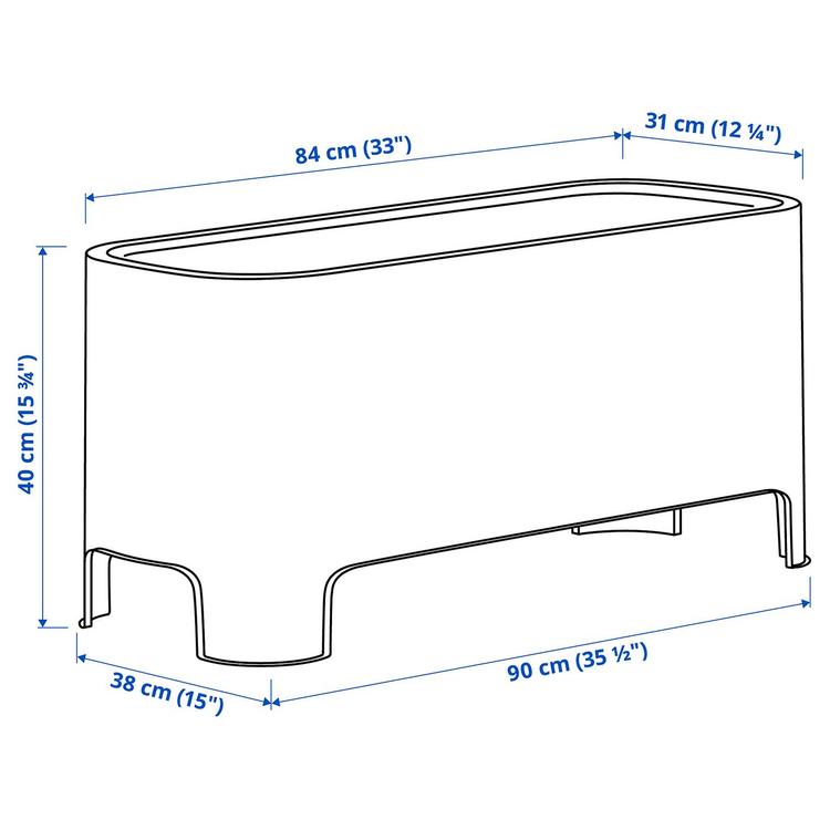 кашпо, зеленый для сада, 89x38 см dimensions