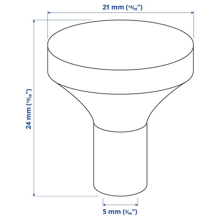 ручка мебельная, нержавеющ сталь, 21 мм dimensions