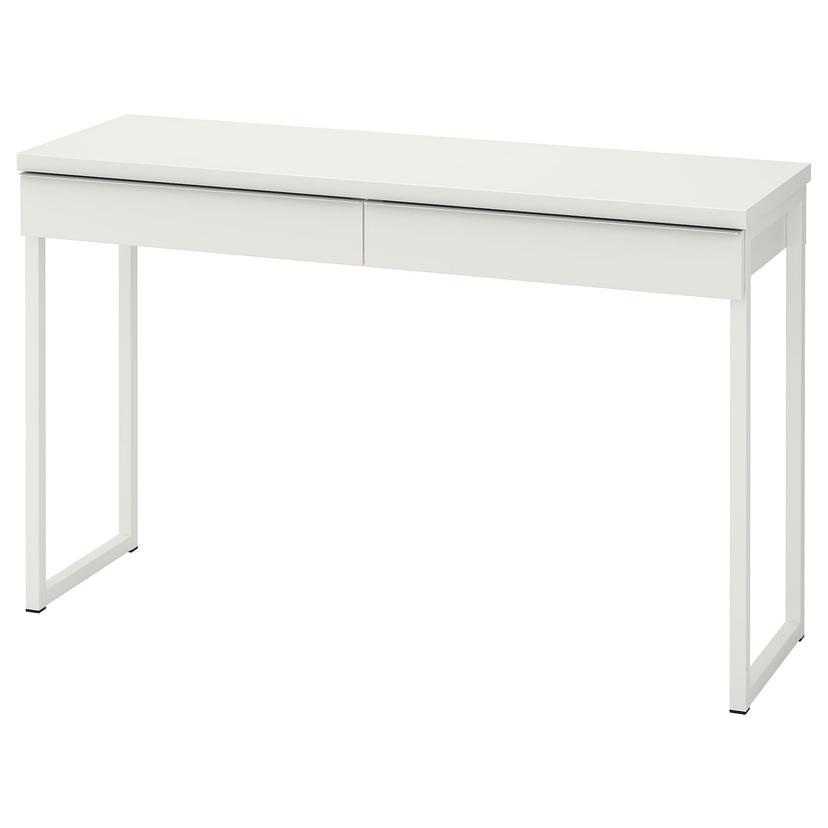 BESTÅ BURS — письменный стол, глянцевый белый, 120x40 см