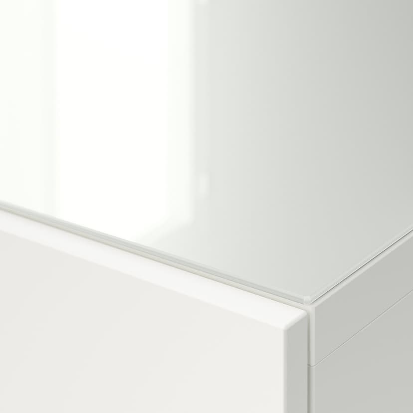 BESTÅ — Верхняя панель, стекло/белый, 120x40 см