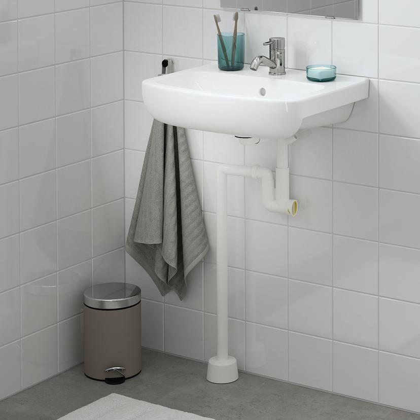 BJÖRKÅN — раковина с сифоном, белый, 54x40 см