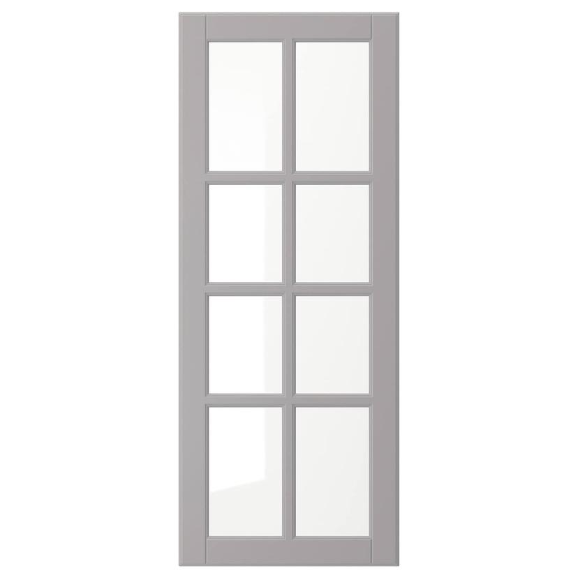 BODBYN — стеклянная дверь, серый, 40x100 см