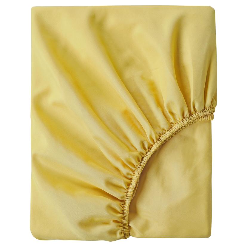 BRUKSVARA — простыня натяжная, желтый, 90x200 см