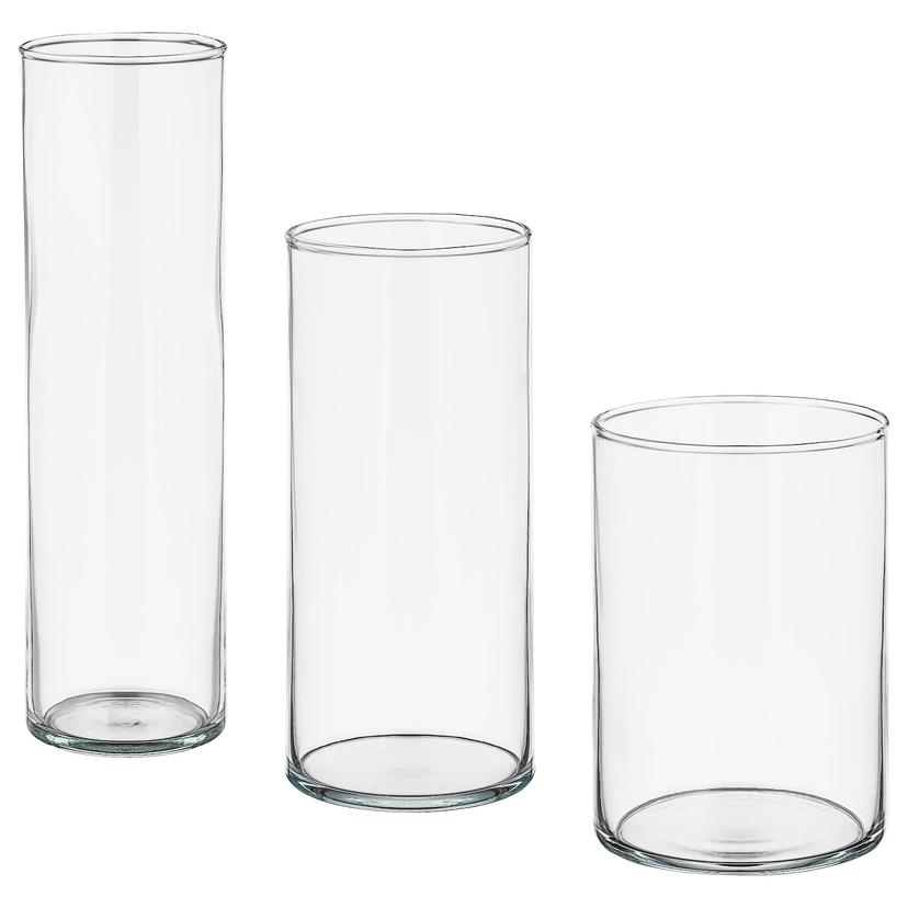 CYLINDER — набор ваз,3 штуки, прозрачное стекло