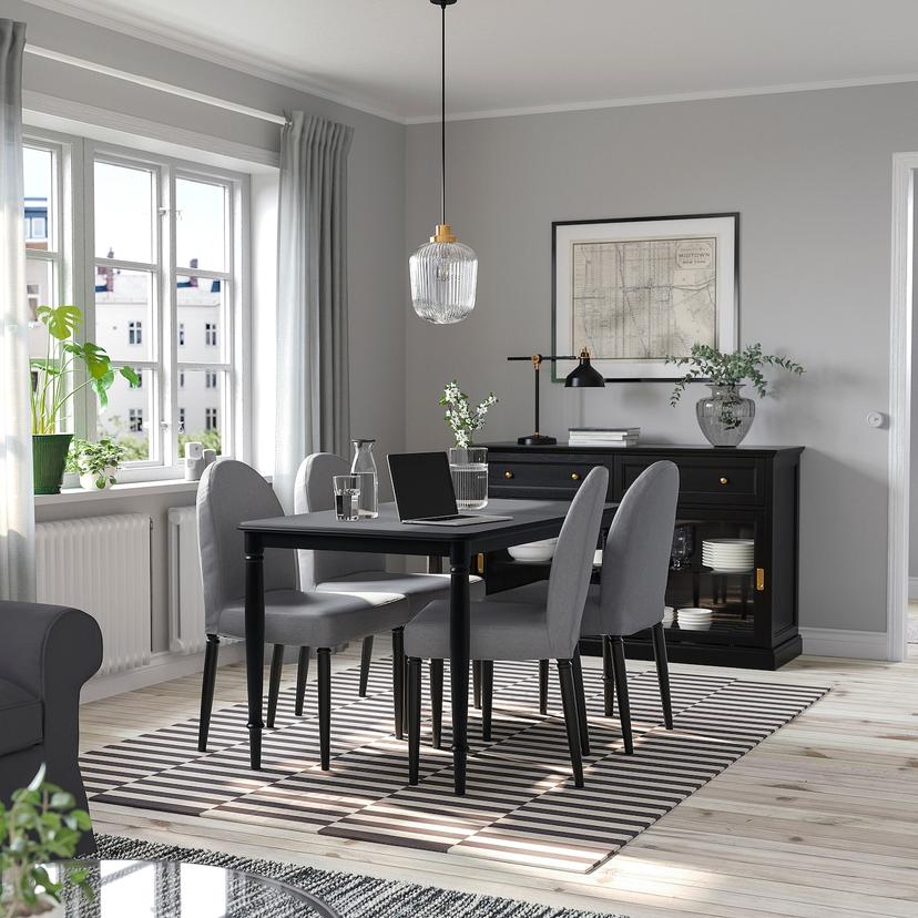 DANDERYD — стол обеденный, черный, 130x80 см