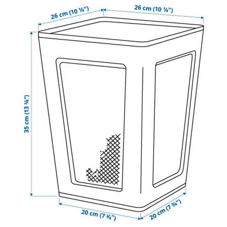 корзина для бумаг, белый dimensions