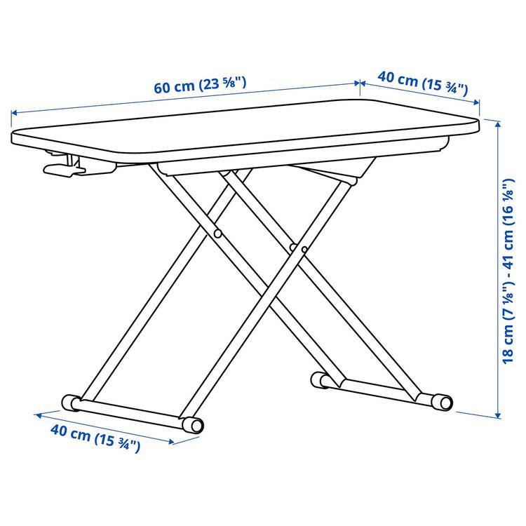 Stojak pod laptop, 60x40 см dimensions