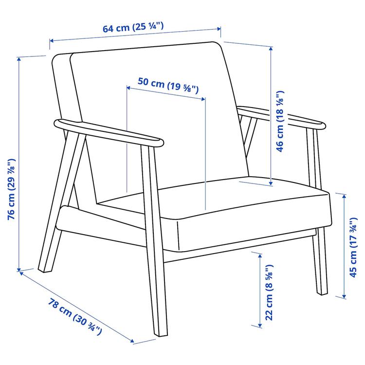 кресло, Jonsbyn черный dimensions