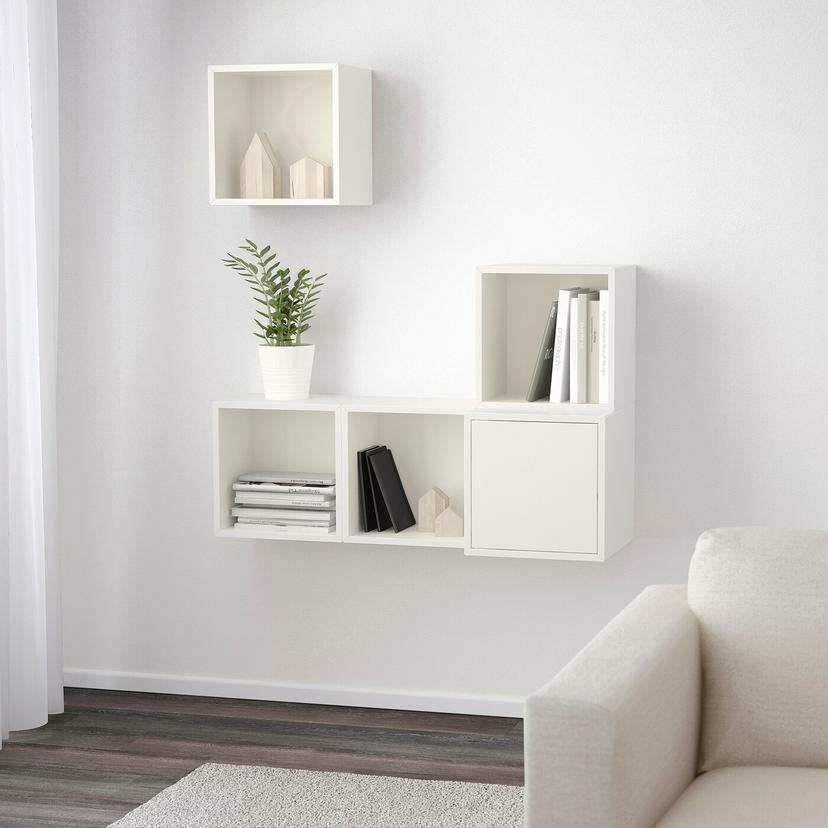 EKET — комбинация настенных шкафов, белый, 105x35x120 см
