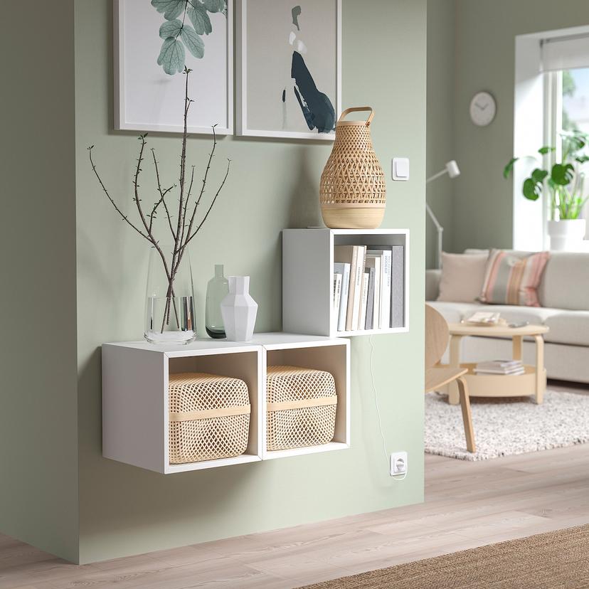 EKET — комбинация настенных шкафов, белый, 105x35x70 см