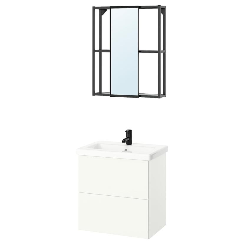 ENHET — ванная, антрацит/белый, 64x43x65 см
