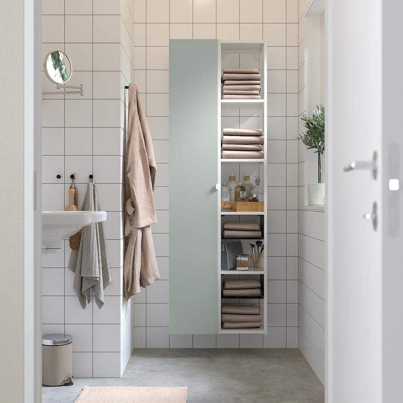 ENHET — комбинация д/хранения, белый/бледный серо-зеленый, 60x32x180 см