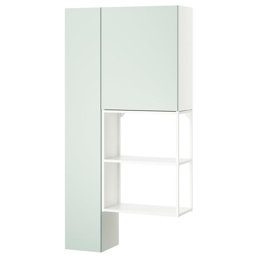 ENHET — комбинация д/хранения, белый/бледный серо-зеленый, 90x32x180 см
