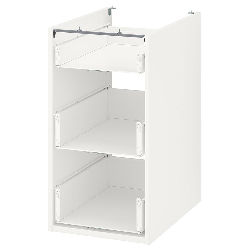 ENHET — напольный шкаф с 3 ящиками, белый, 40x60x75 см