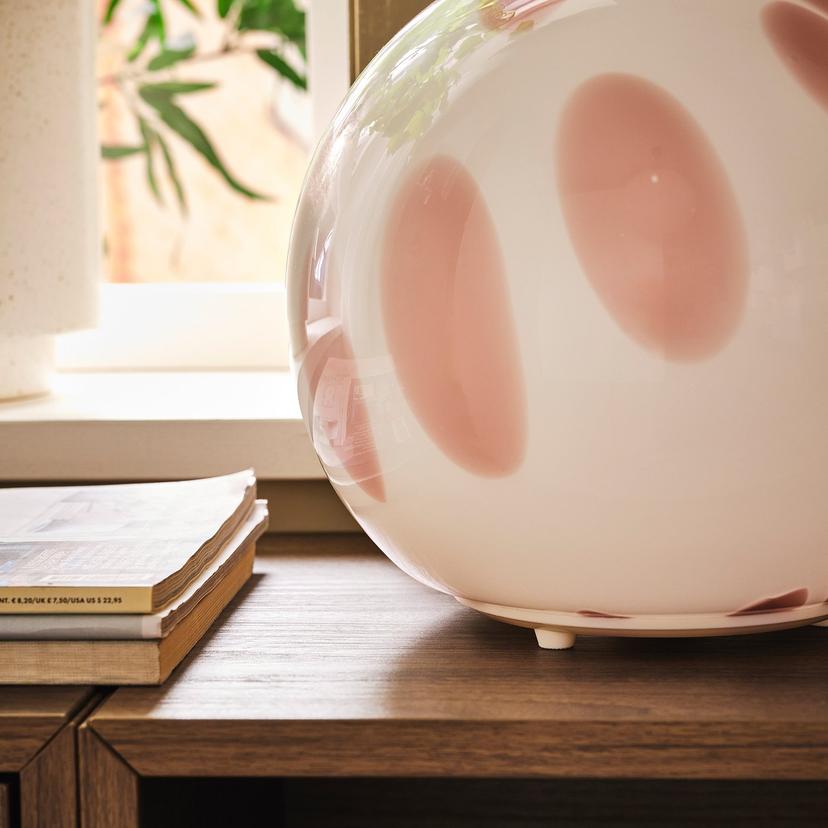 FADO — Настольная лампа, розовая/стеклянная