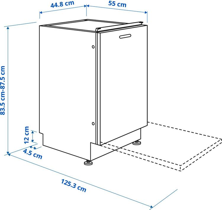 встраиваемая посудомоечная машина, IKEA 500, 45 см dimensions