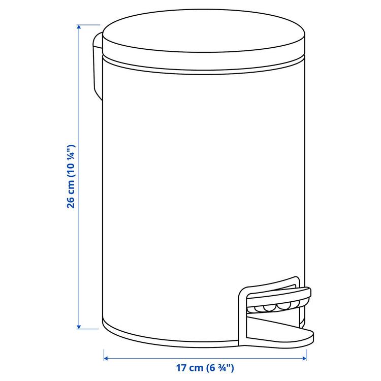 Мусорное ведро, 3 l dimensions