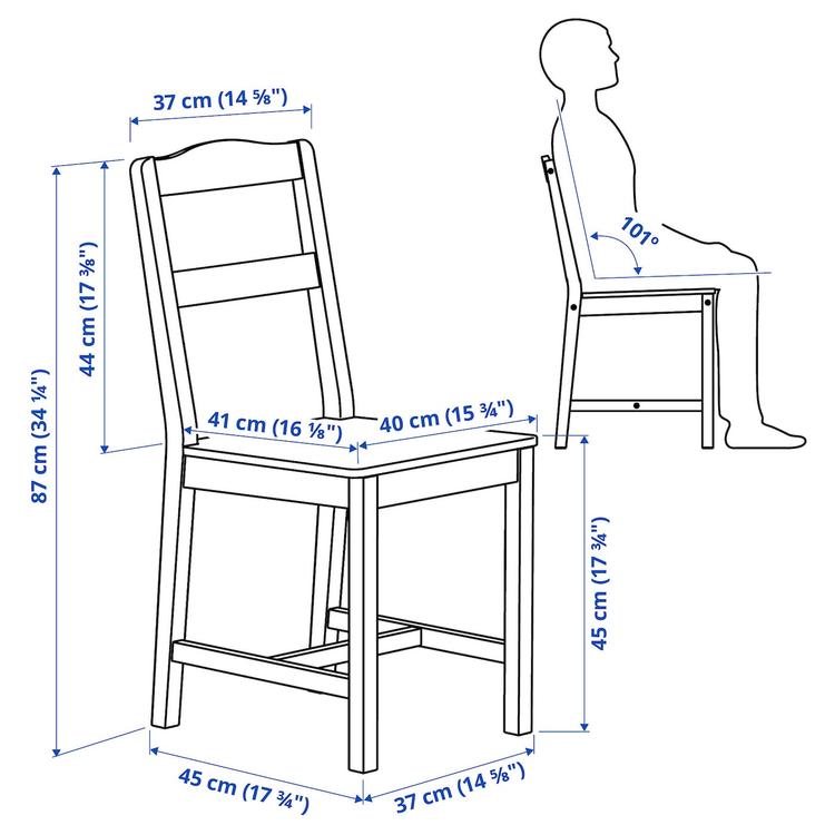 стул, белый dimensions
