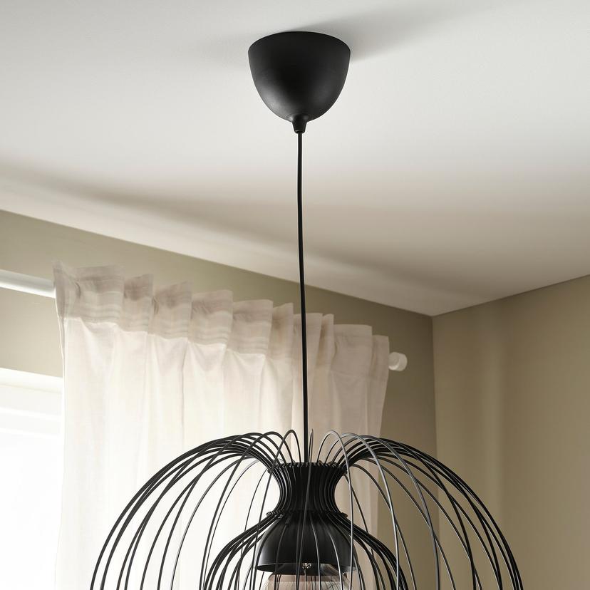 HAVSDJUP — Oprawka z kablem, czarny, 