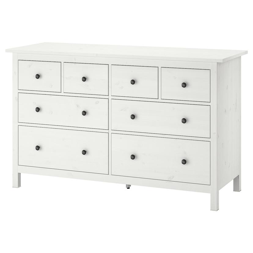 HEMNES — комод с 8 ящиками, белая морилка, 160x96 см