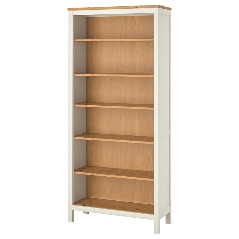 HEMNES — стеллаж, белая морилка/светло-коричневый, 90x197 см