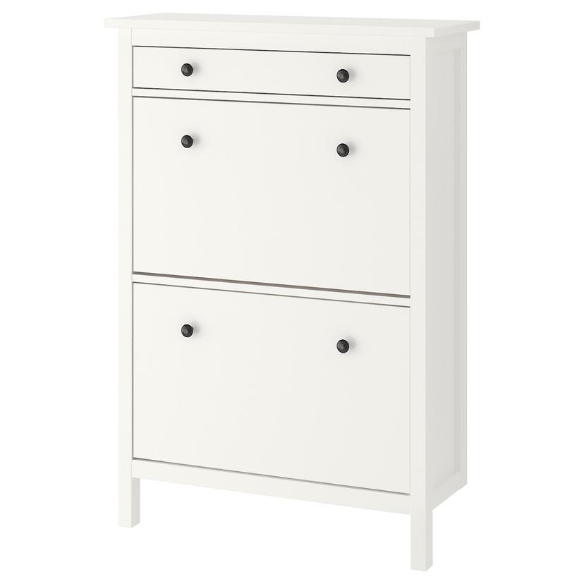 HEMNES — галошница с 2 отделениями, белый, 89x30x127 см