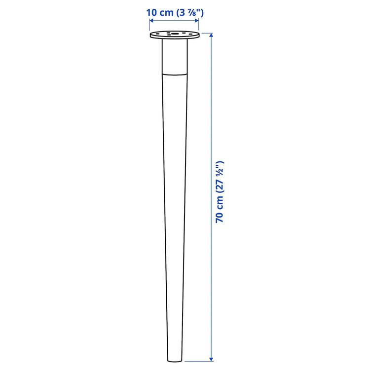 ножка коническая, бамбук, 70 см dimensions