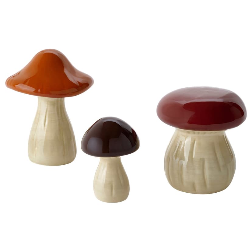 HÖSTAGILLE — Komplet ozdób, 3 szt., grzyb, 