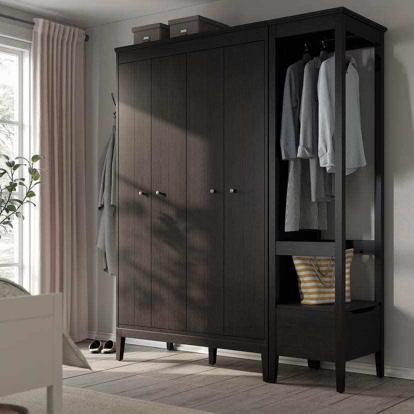 IDANÄS — гардероб, комбинация, темно-коричневый, 180x59x211 см