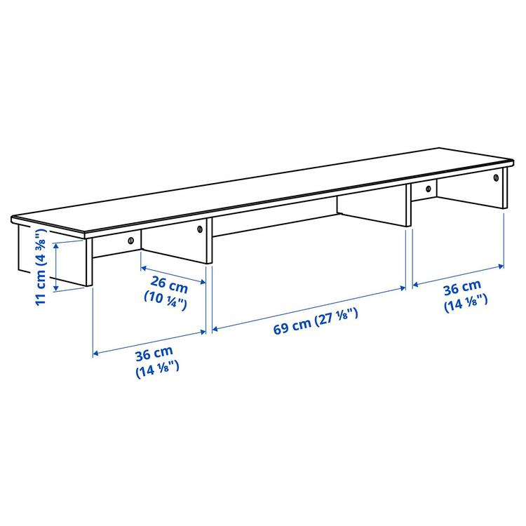 дополнительный модуль для стола, белый, 152x30 см dimensions