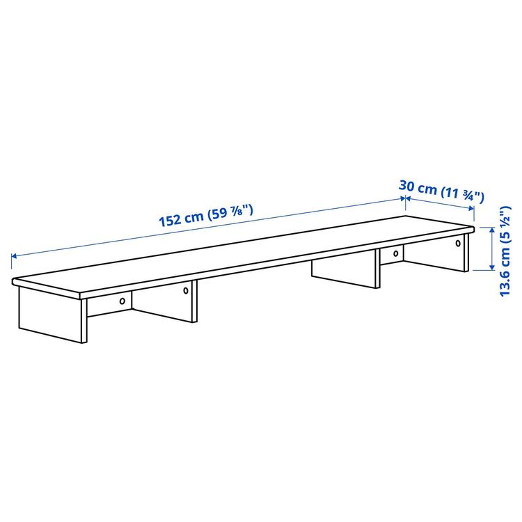 дополнительный модуль для стола, коричневый, 152x30 см dimensions