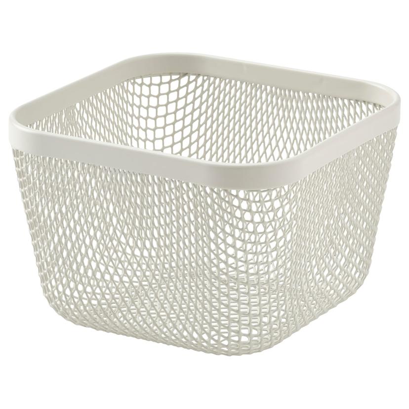 IKEA 365+ — корзина для хранения продуктов, металлический/белый, 14x14x10 см