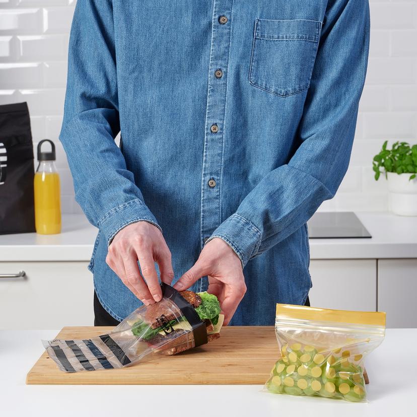 ISTAD — пакет закрывающийся, с рисунком/черный желтый, 1/0.4 л