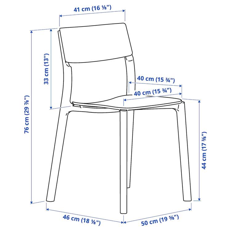 стул, белый dimensions