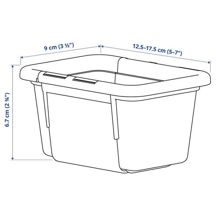 раздвижная коробка, белый, 13-18x9 см dimensions