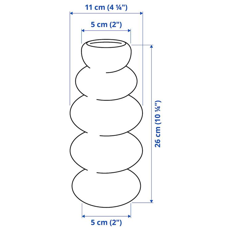 ваза, оранжевый, 26 см dimensions