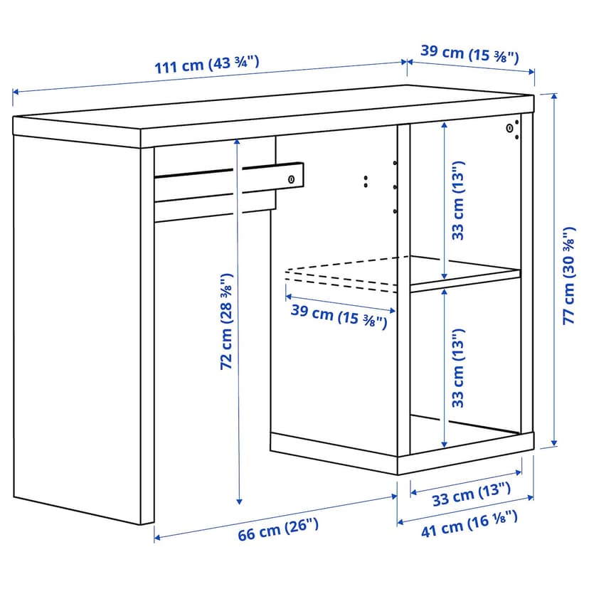 KALLAX — Стол, чёрно-коричневый