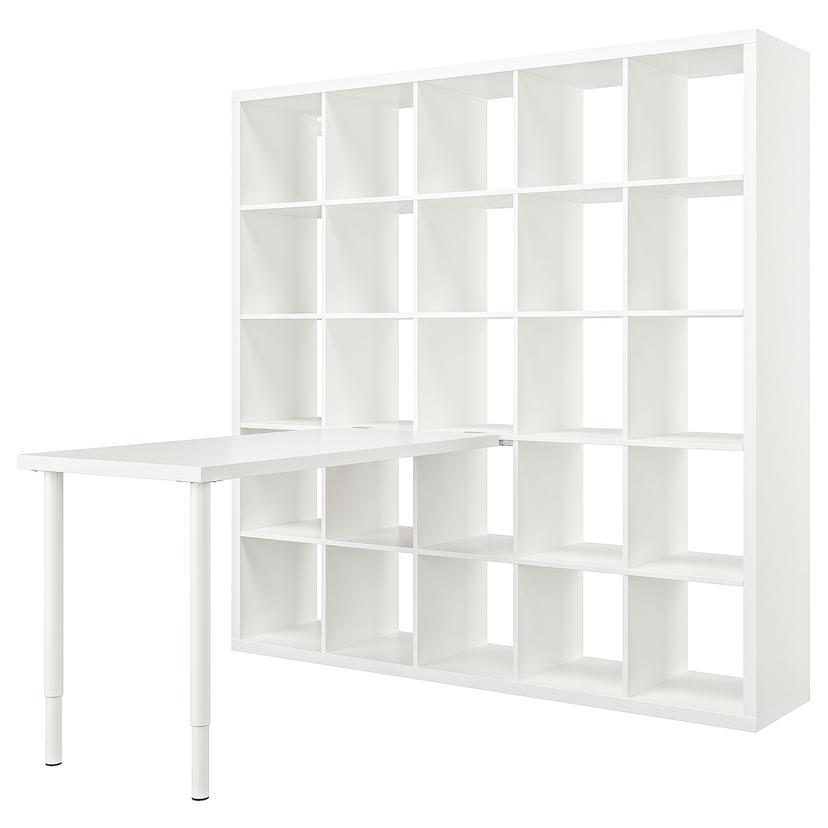 KALLAX / LAGKAPTEN — стол, комбинация, белый, 182x159x182 см