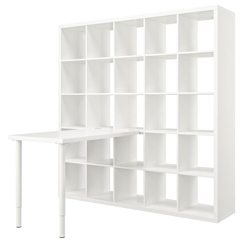 KALLAX / LINNMON — стол, комбинация, белый, 182x139x182 см
