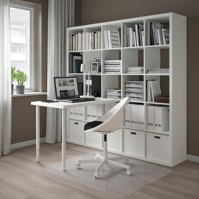 KALLAX / LINNMON — стол, комбинация, белый, 182x139x182 см