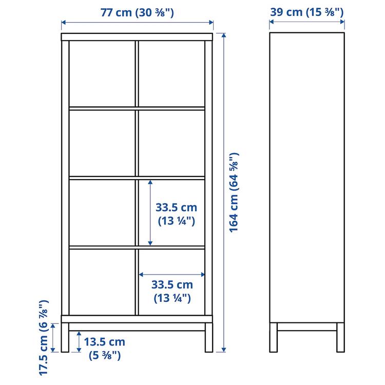 стеллаж с основанием, белый/белый, 77x164 см dimensions