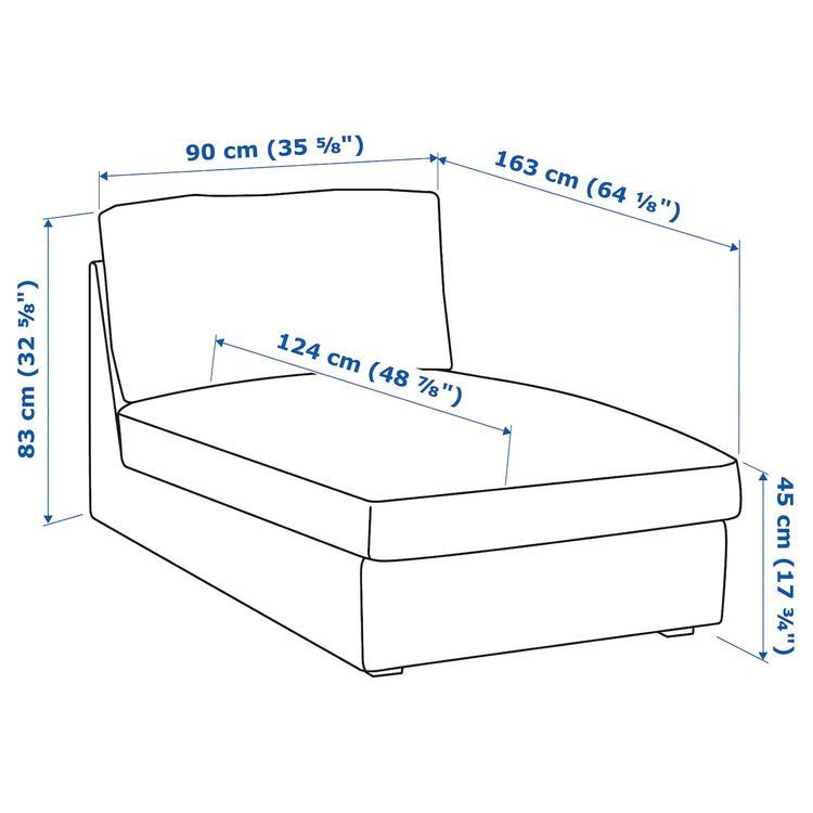 козетка, Kelinge серо-бирюзовый dimensions