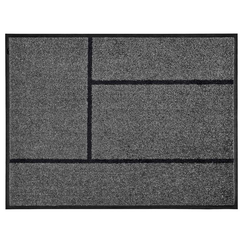 KÖGE — придверный коврик, серый/черный, 69x90 см