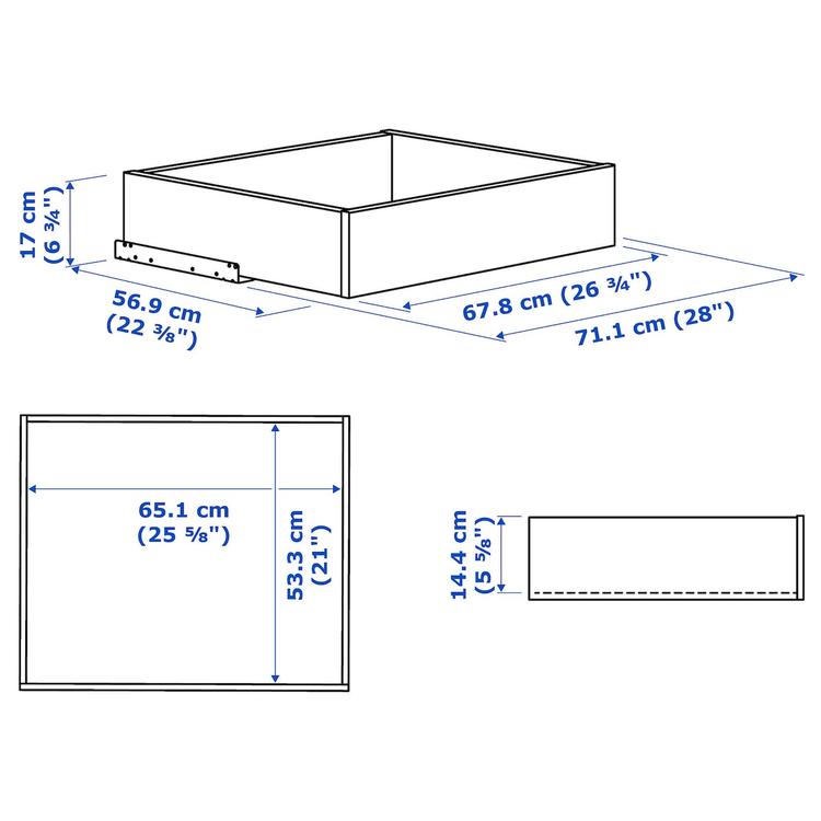 ящик, белый, 75x58 см dimensions