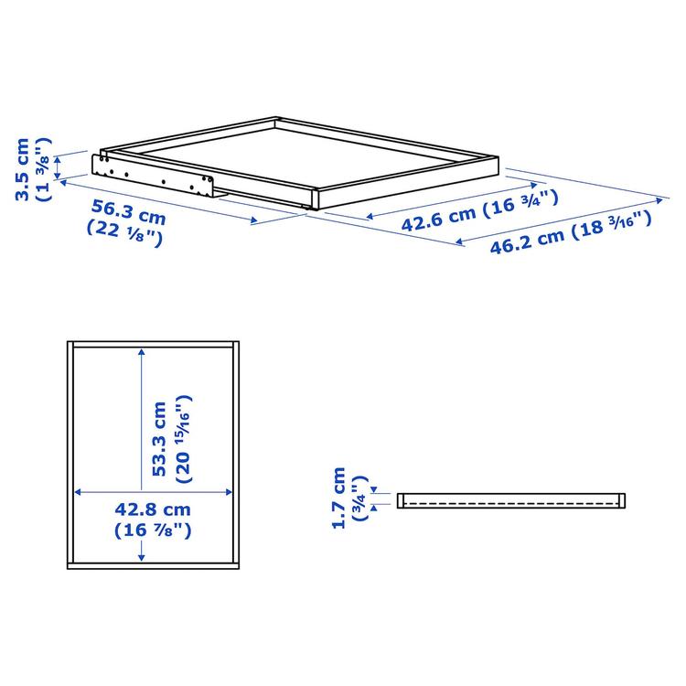выдвижная полка, серо-бежевый, 50x58 см dimensions