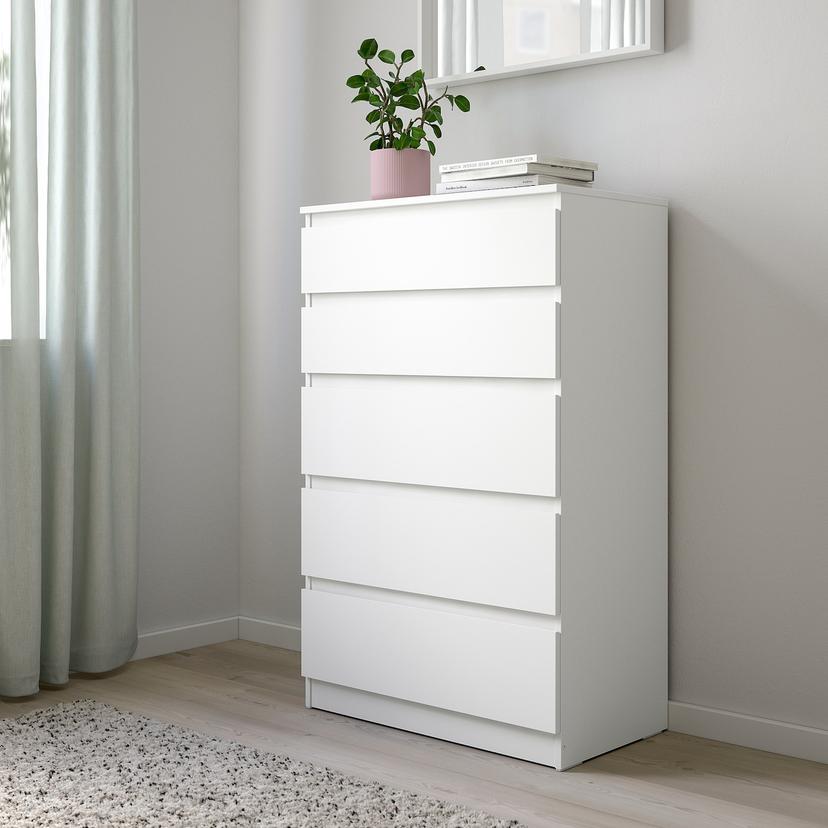 KULLEN — комод с 5 ящиками, белый, 70x112 см